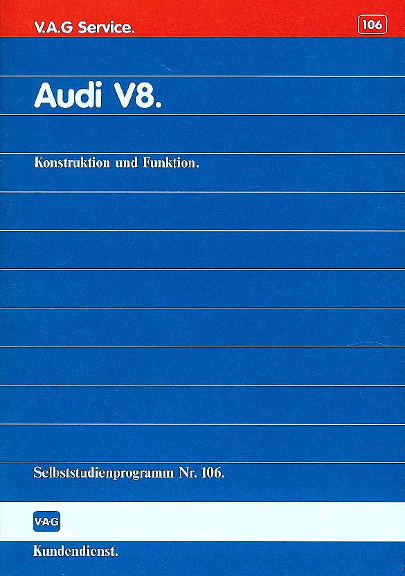 Audi SSP Selbststudienprogramm Nr Motor 3,6 L 250 PS 105 V8
