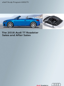 SSP 600275 - The 2016 Audi TT Roadster Sales and After Sales